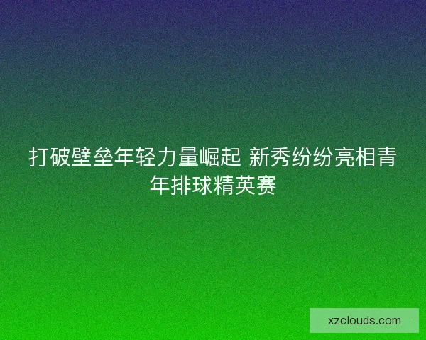 打破壁垒年轻力量崛起 新秀纷纷亮相青年排球精英赛